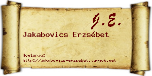 Jakabovics Erzsébet névjegykártya