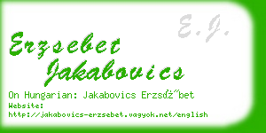 erzsebet jakabovics business card